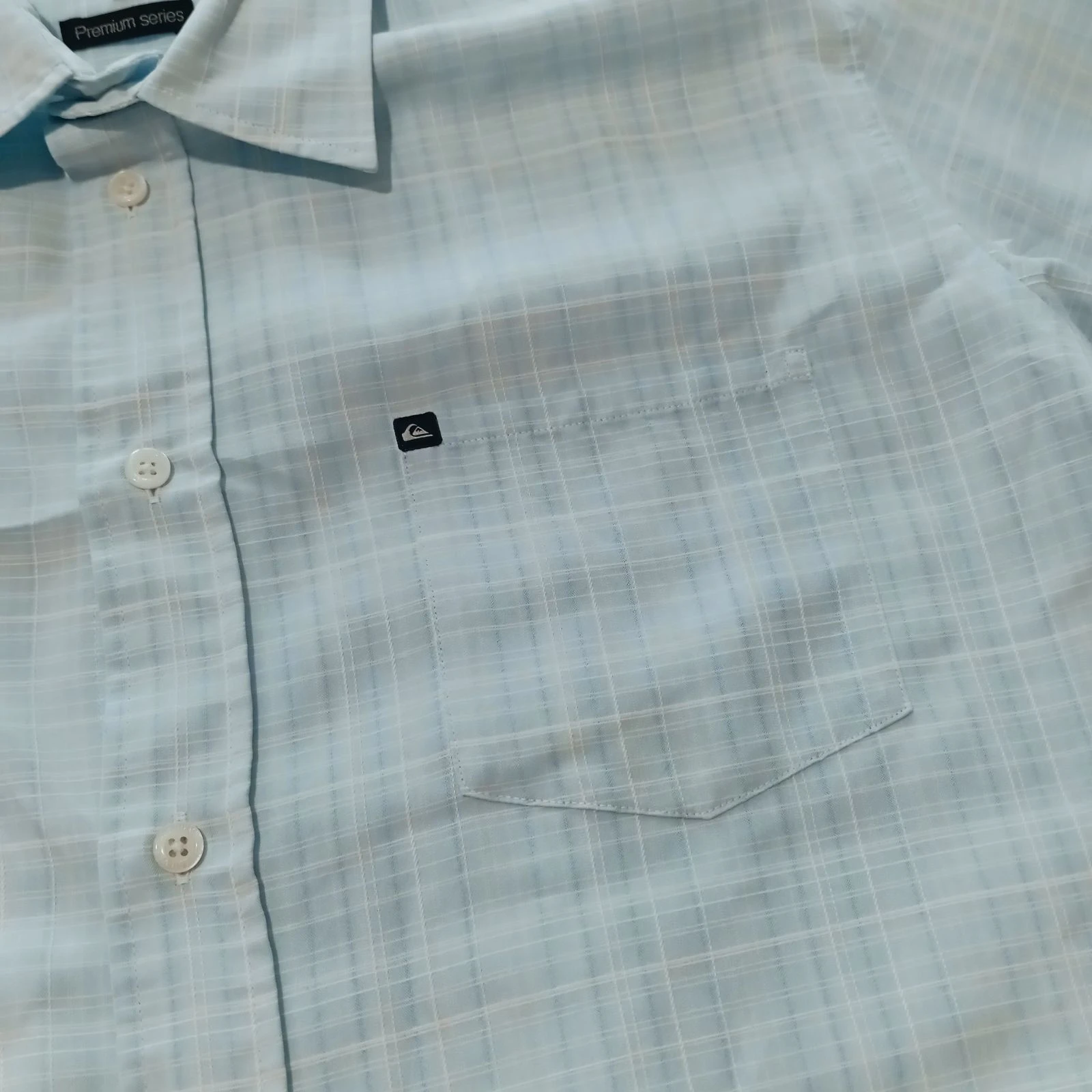 Camisa Quicksilver de Mangas Curtas Tamanho GG Cor Azul Claro Xadrez – photo 2